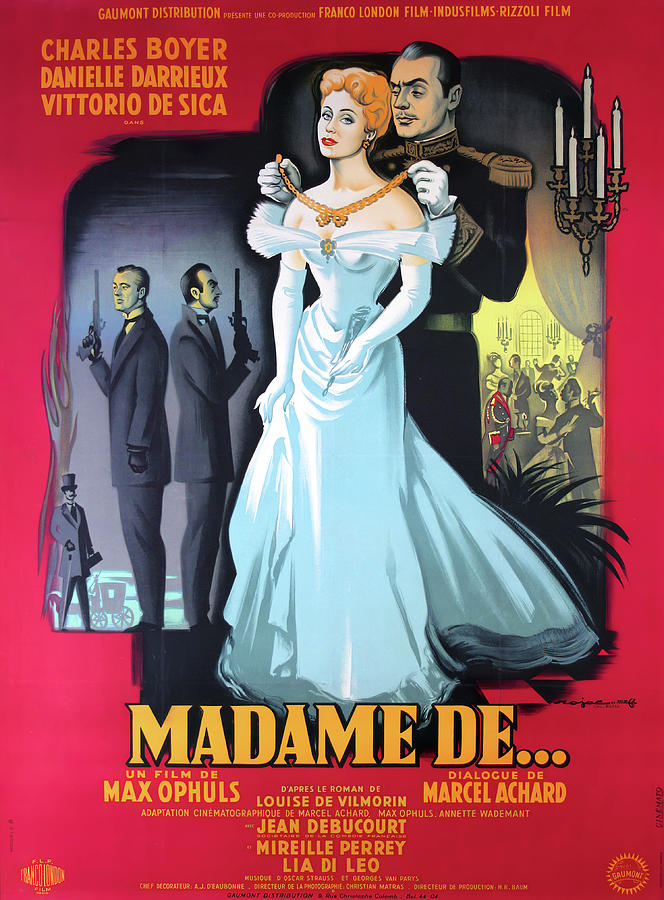 Madame De, 1953 - art by Roger Jacquier Mixed Media by Movie World Posters