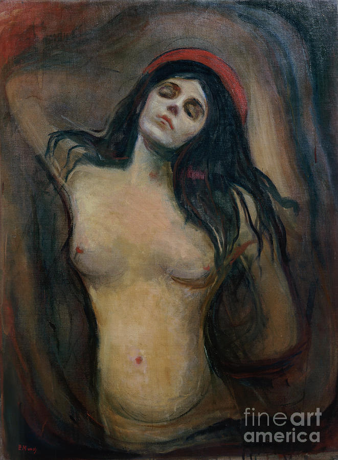 Madonna, 1894 #1 Painting by O Vaering by Edvard Munch