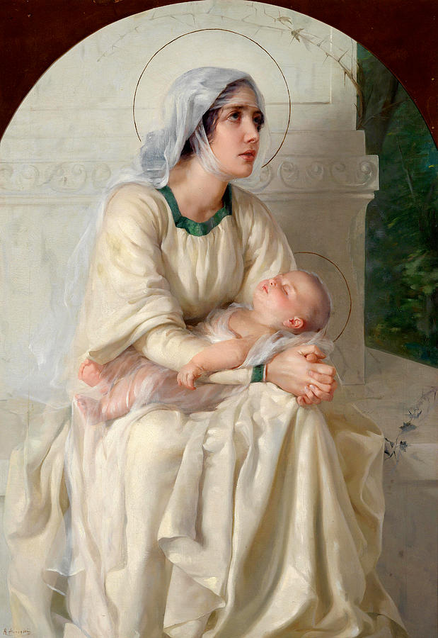 Madonna and Child #1 Painting by Italian School 19th century