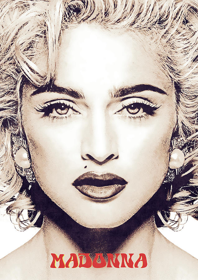 Madonna Retro Portrait. Digital Art by Enea Kelo - Fine Art America