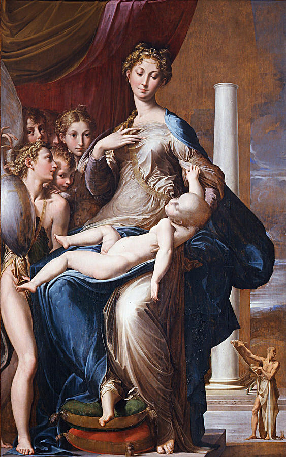 Parmigianino Painting - Madonna with the long neck  #1 by Parmigianino