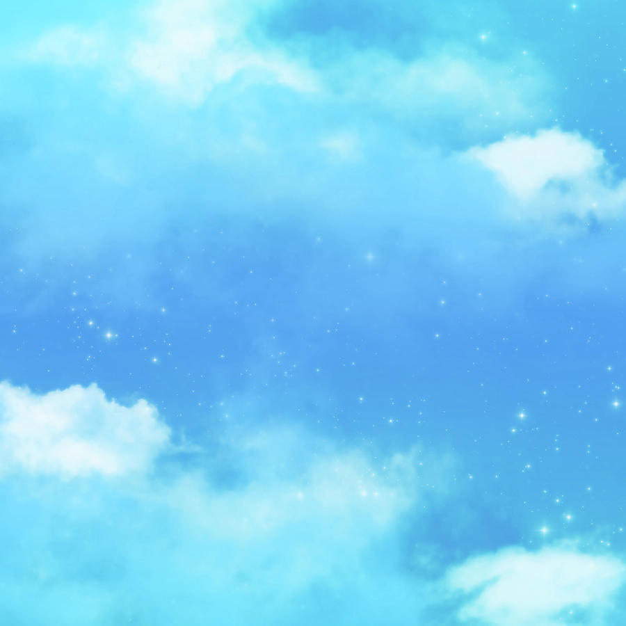 Magical Fantasy Blue Sky Clouds Dreamy Stardust Digital Art by Sweet ...