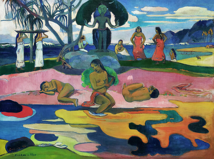 Tree Painting - Mahana no atua by Paul Gauguin by Mango Art