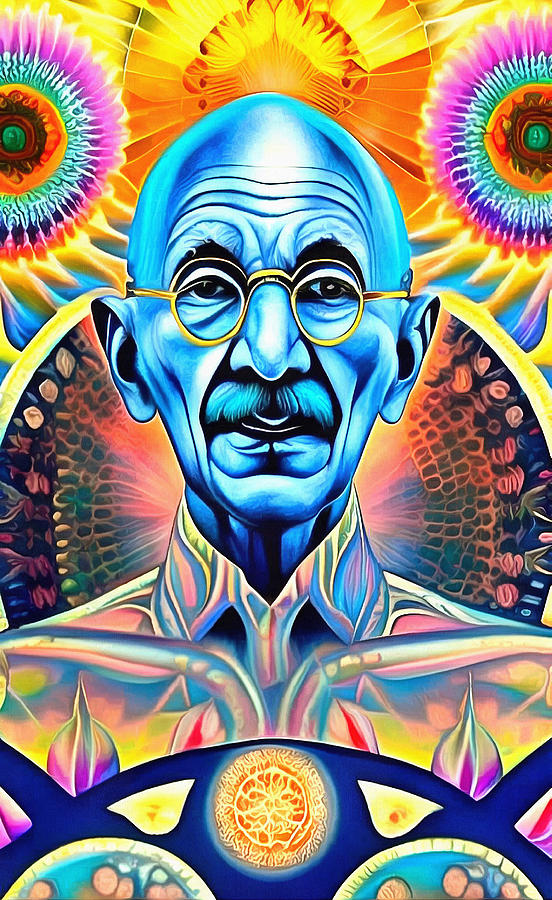 Mahatma Ghandi Digital Art by Galeria Trompiz - Pixels