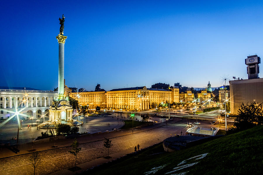 Maidan Nezalezhnosti central square in Kiev, Ukraine #1 Photograph by Pablo Bonfiglio