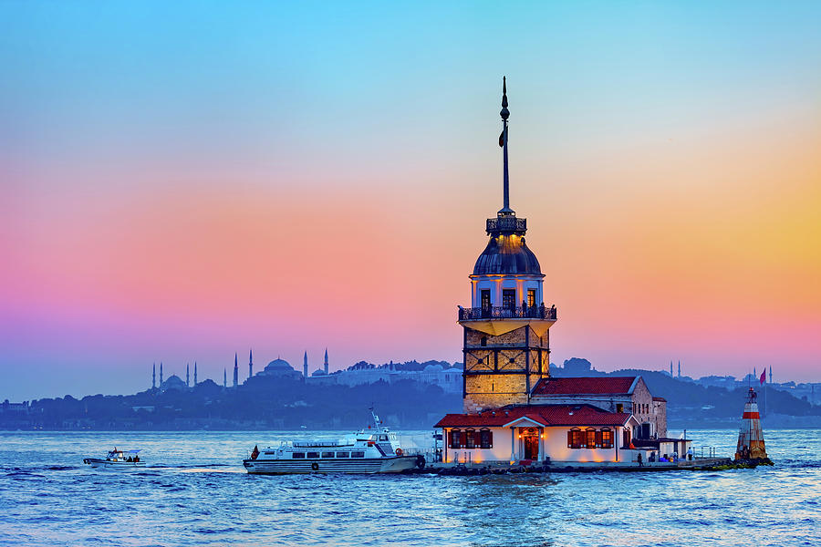 Maiden Tower In Istanbul At Dusk Photograph by Artur Bogacki
