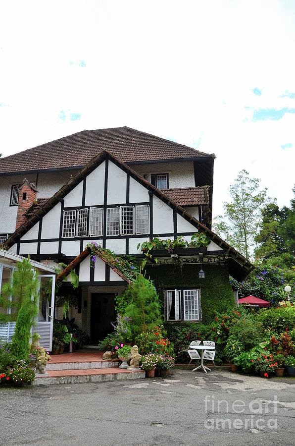 Main Entrance To Colonial Era Tudor Style Bungalow Cottage Now A Hotel Cameron Highlands Malaysia Photograph