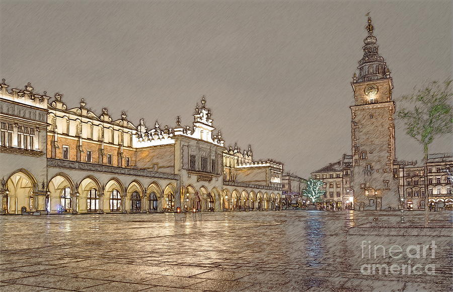 Main Square, Krakow #1 Digital Art by Jerzy Czyz