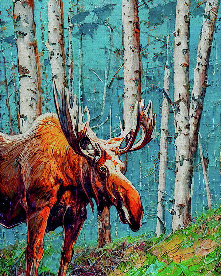 Maine Moose #2 Painting by Bob Orsillo