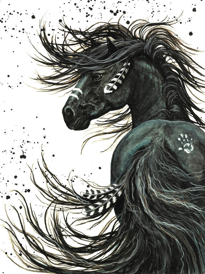 Black Horse Painting - Majestic Spirit Horse I #1 by AmyLyn Bihrle