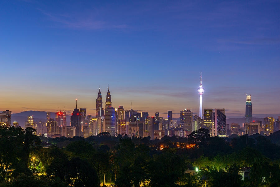 Majestic sunrise over downtown Kuala Lumpur, Malaysia #1 Photograph by Shaifulzamri
