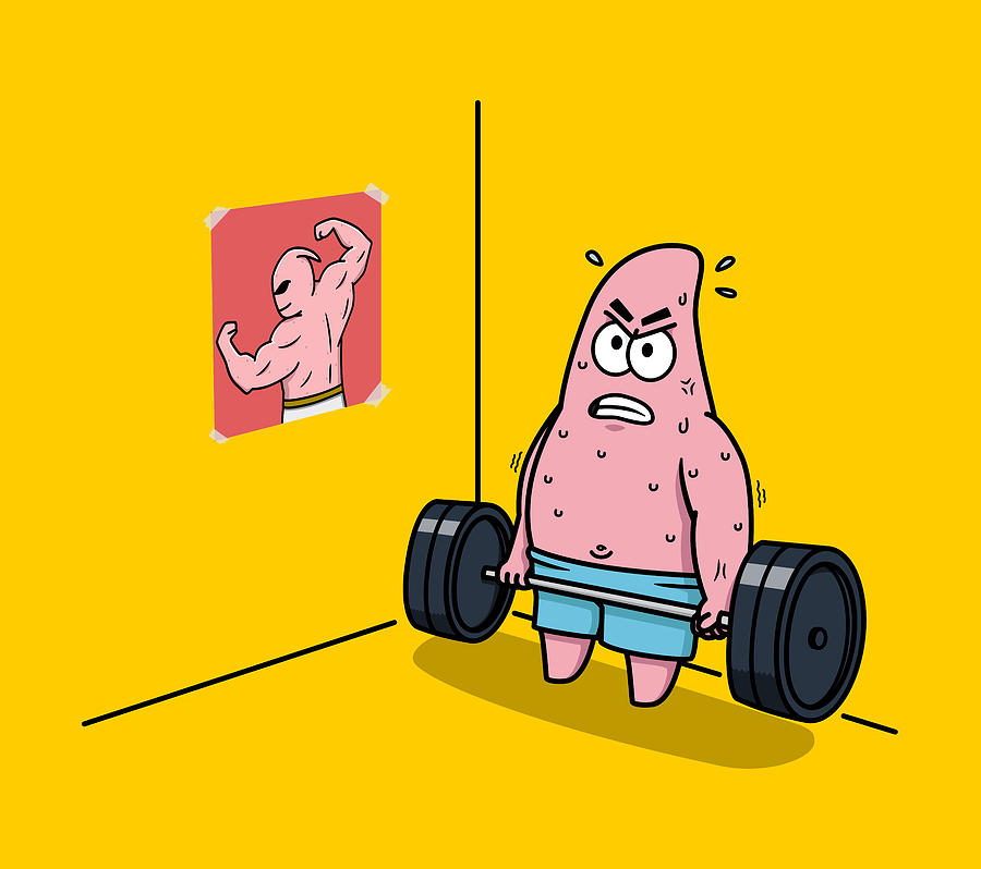 spongebob and patrick working out