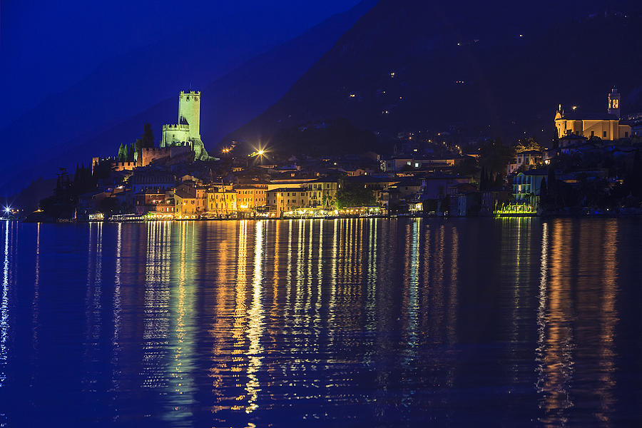 Malcesine By Night, Lake Garda #1 Photograph by Flavio Vallenari