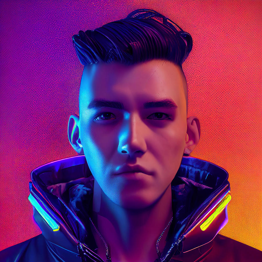 Male  Portrait  Asymetric    Cyberpunk  Clothes    Neo  Fc9fbe79  9645563a645  64539d  Ab0043  5d7bf Painting