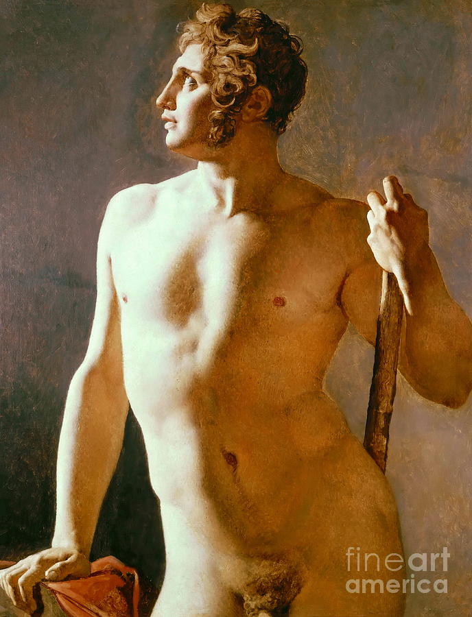 Male torso #2 Painting by Jean-Auguste-Dominique Ingres