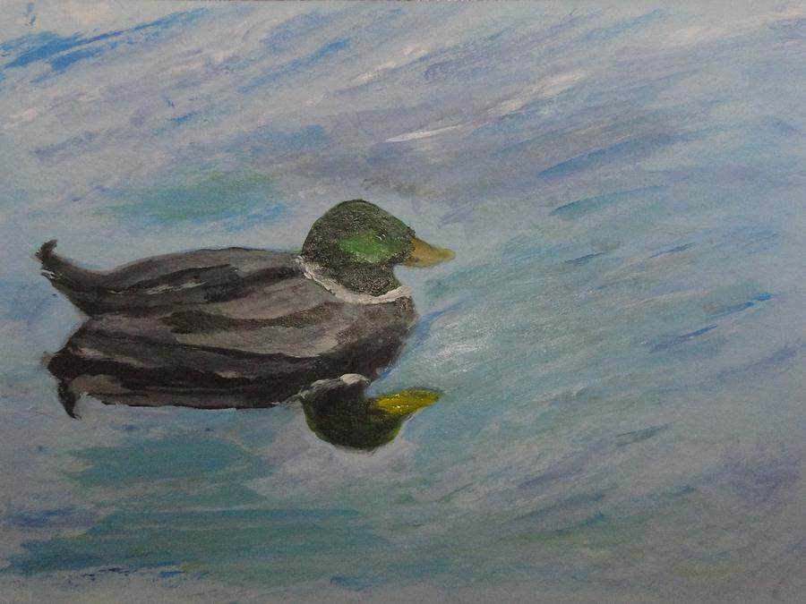 Mallard Duck Silhouette Painting by Rosie Foshee