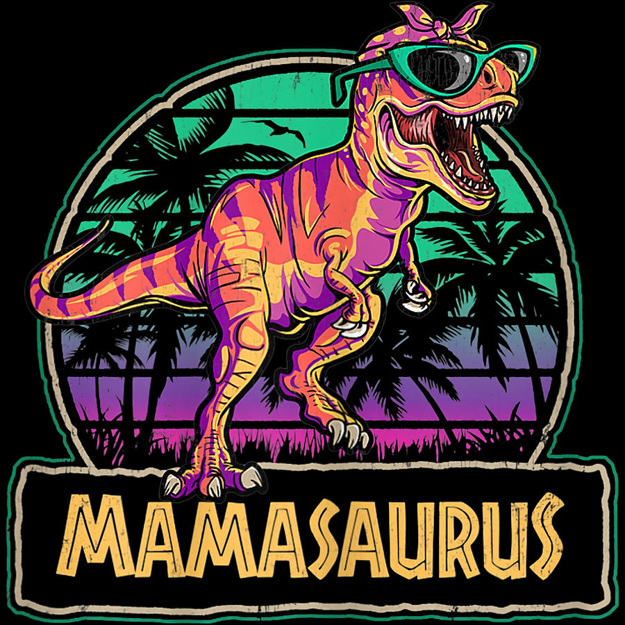 Mamasaurus T Rex Dinosaur Mama Saurus Family Painting by Davis Eleanor ...