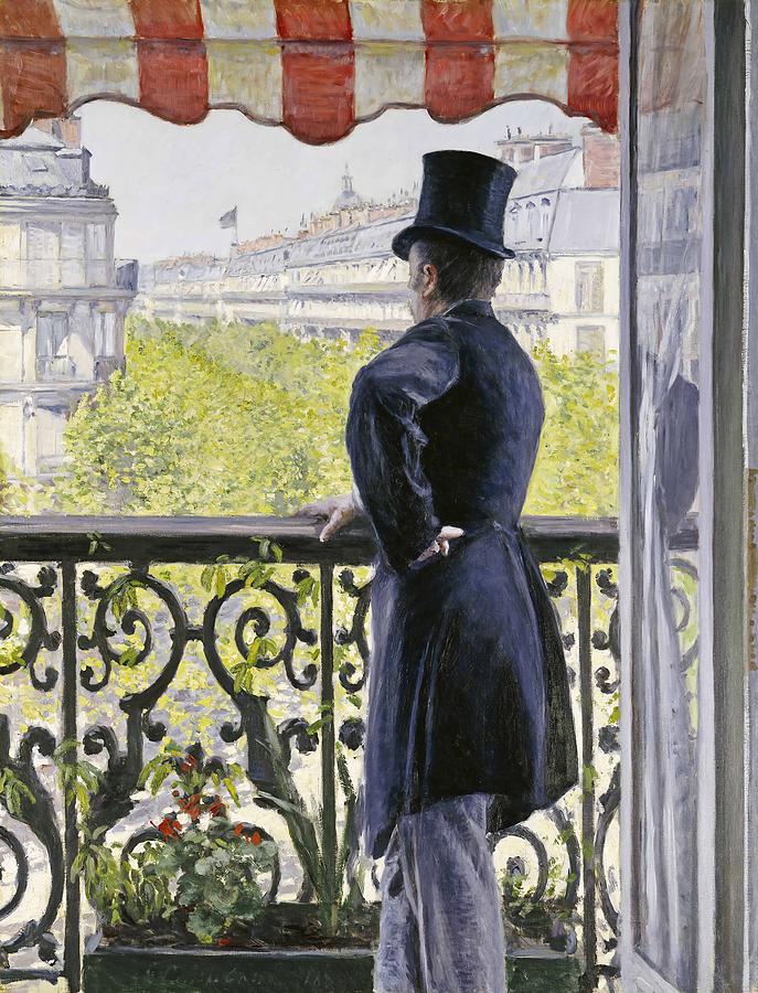 Gustave Caillebotte Painting - Man on a Balcony  Boulevard Haussmann  #1 by Gustave Caillebotte