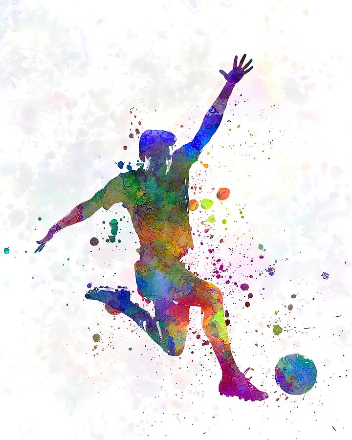 Man Soccer Football Player Painting by Alfie Samantha - Fine Art America