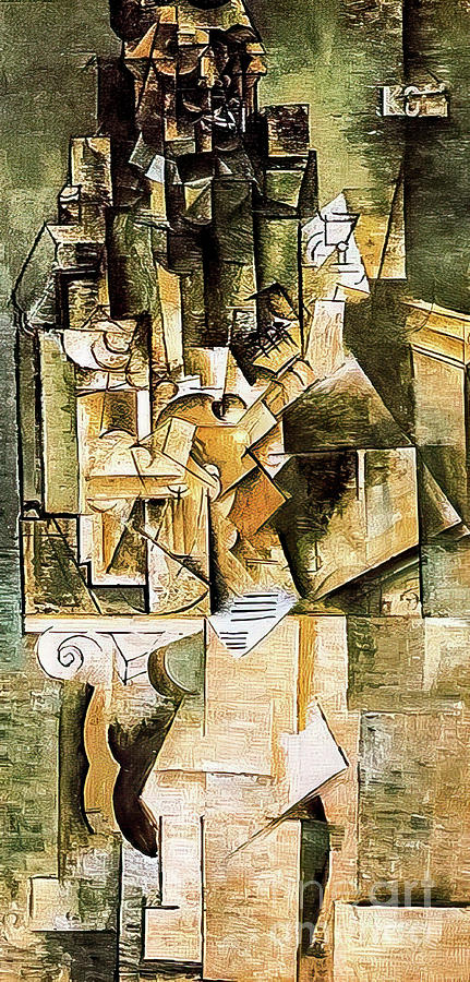 Man With A Guitar By Pablo Picasso 1911 Painting