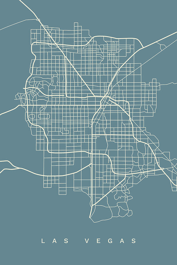 Las Vegas Downtown Map, Digital Vector