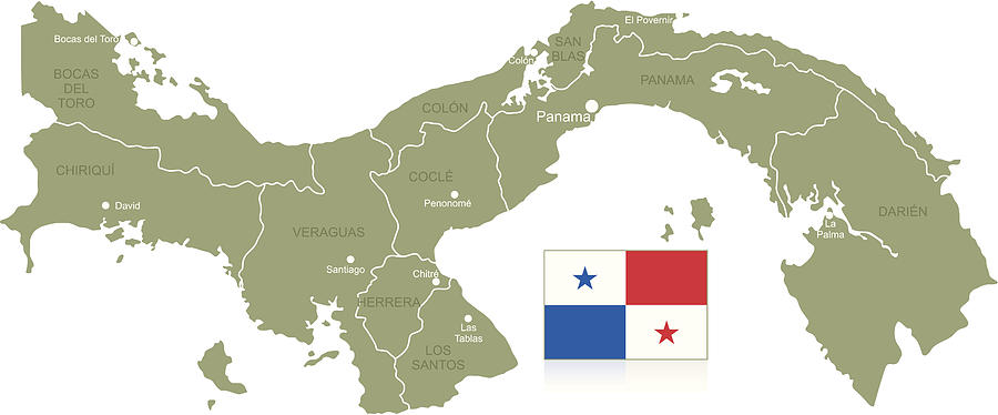 Map of Panama #1 Drawing by Poligrafistka