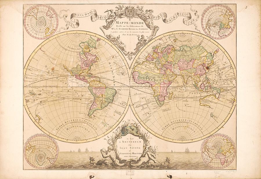 Mappe-monde, ou carte generale du globe terrestre - representee en deux ...