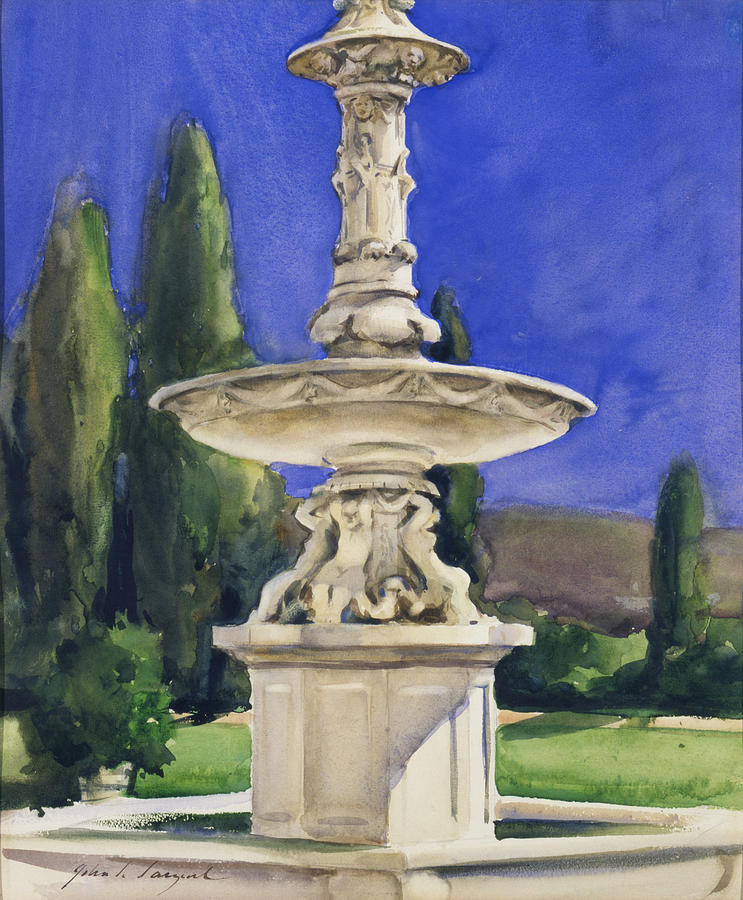 Marble Fountain in Italy Painting by John Singer Sargent - Fine Art America