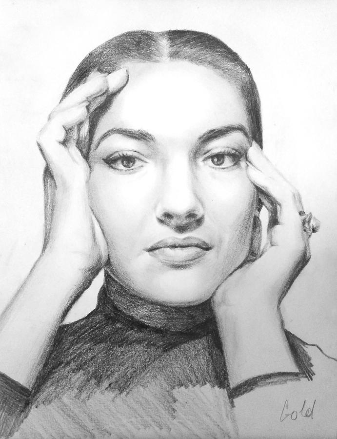 Maria Callas Drawing by Tanya Goldstein - Fine Art America