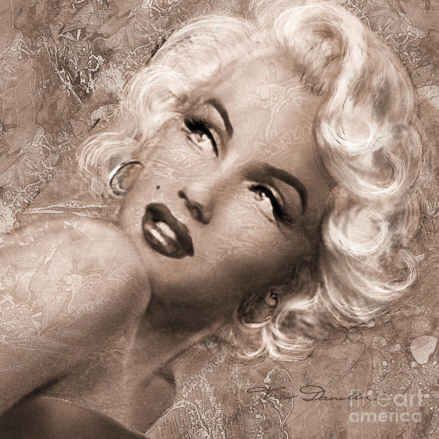 Marilyn Danella Ice Q Sepia Painting by Theo Danella