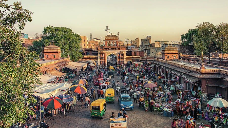 Architecture Photograph - Market in Jodhpur #1 by Manjik Pictures