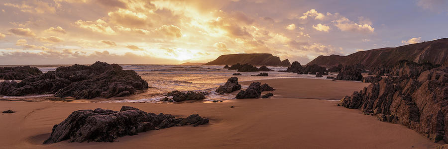 Marloes Sands Beach Sunset Pembrokeshire Coast Wales #1 Photograph by Sonny Ryse