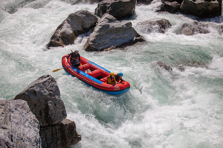 Married couple on a guided white water river rafting tour #1 Photograph by Tdub303