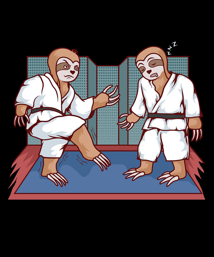 Martial Arts Fighter Sloth Fight Karate Digital Art By Colorfulsnow Pixels