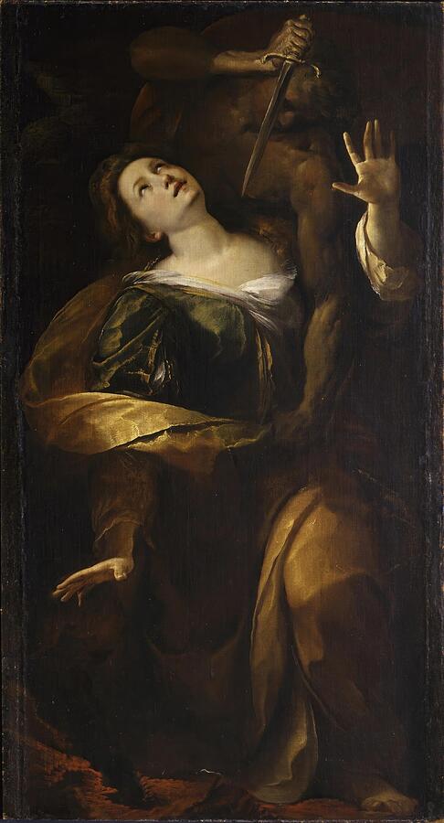 Religious Painting - Martyrdom of Saint Justina  #1 by Giulio Cesare Procaccini Italian