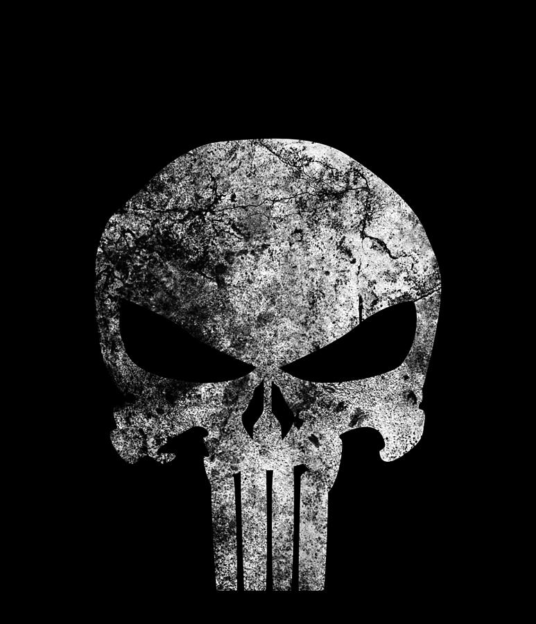 Marvel Punisher Skull Symbol Distressed Digital Art by Quynh Vo