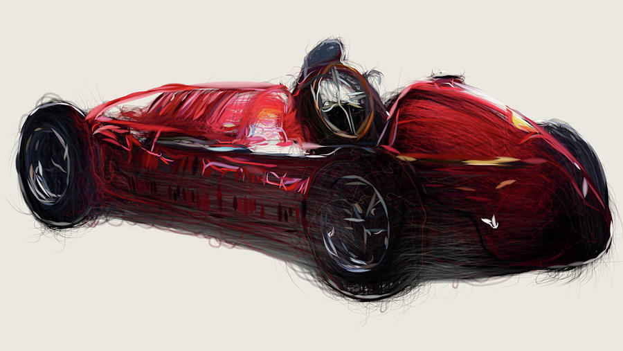Maserati 4CLT Drawing #1 Digital Art by CarsToon Concept