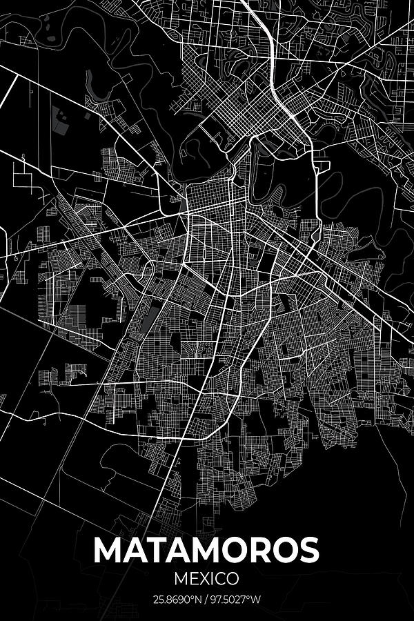 Matamoros Mexico City Map #1 Digital Art by Artgenik Official - Fine ...