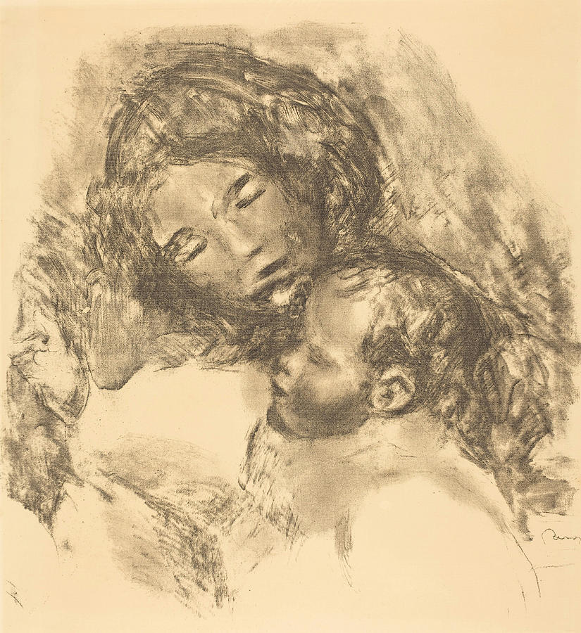 Maternity #1 Drawing by Auguste Renoir