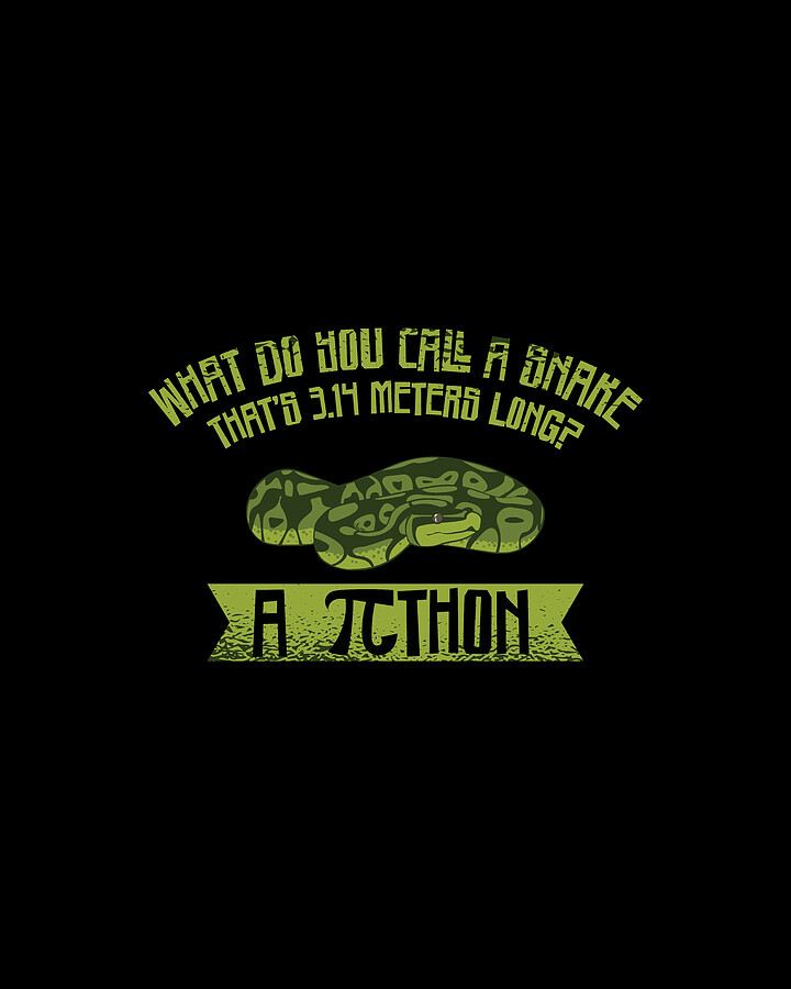 Math Pi Symbol Animal Python Snake 314 Long Pi Day Digital Art by Toms ...