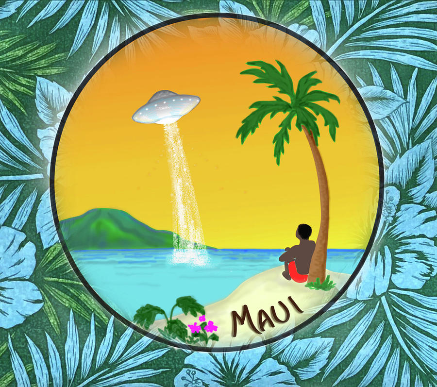 Maui UFO Painting by Sheilah Renaud