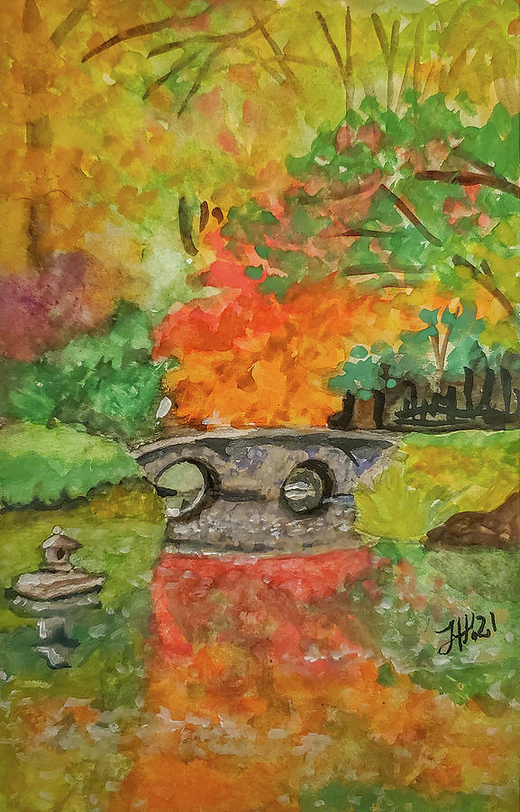 Maymont Park Japanese Garden #1 Painting by Jean Haynes