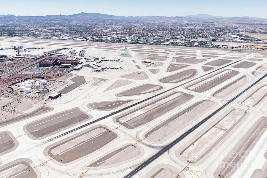McCarran International Airport Aerial View in Las Vegas Nevada #1 Photograph by David Oppenheimer