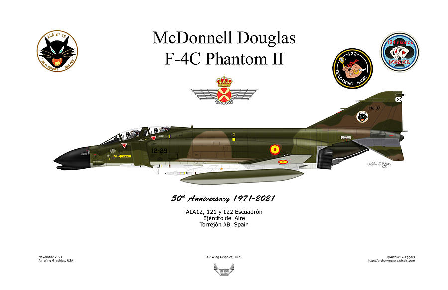 McDonnell Douglas F-4C Phantom II 50th Anniversary #1 Digital Art by Arthur Eggers