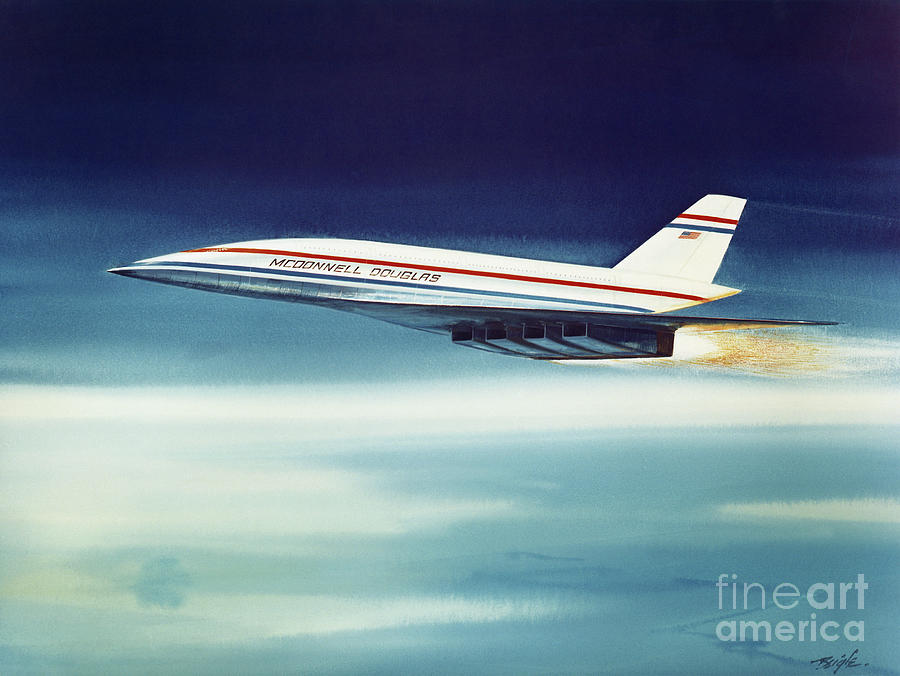 Airplane Drawing - McDONNELL DOUGLAS JET #1 by Granger