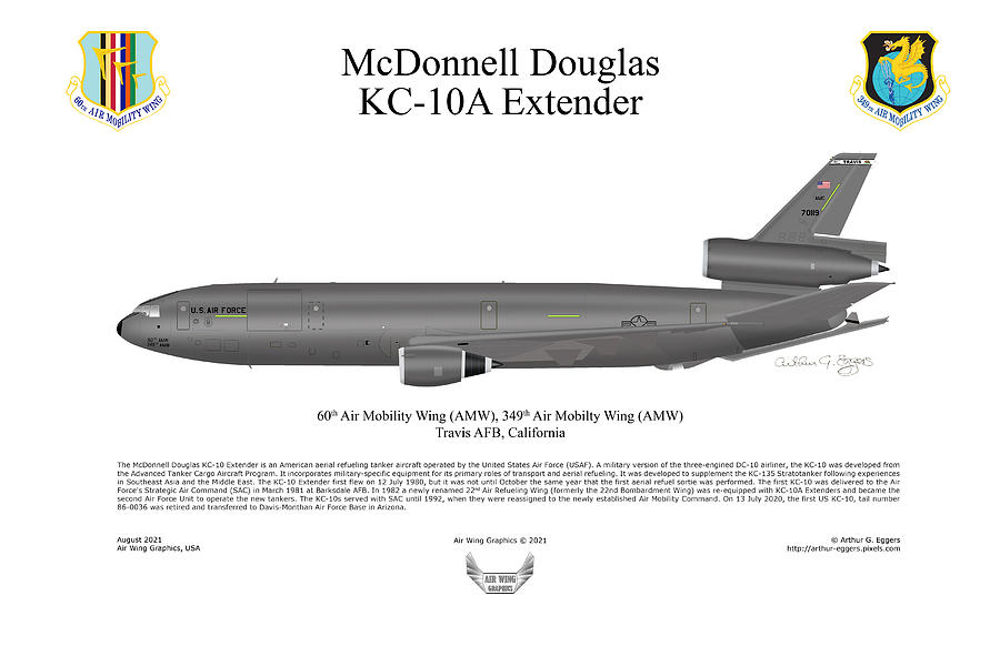McDonnell Douglas KC-10A Extender #1 Digital Art by Arthur Eggers
