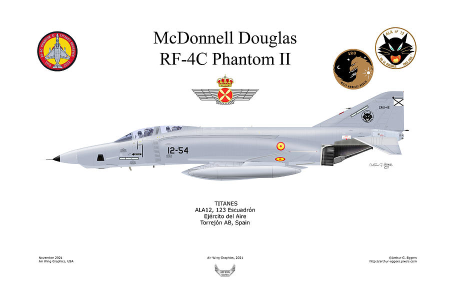 McDonnell Douglas RF-4C Phantom II TITANES #2 Digital Art by Arthur Eggers