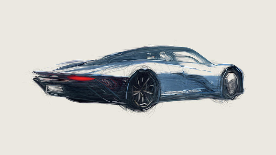 McLaren Speedtail Car Drawing #1 Digital Art by CarsToon Concept