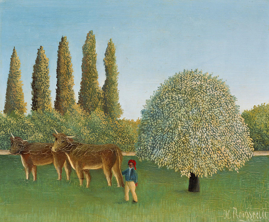 Henri Rousseau Painting - Meadowland  #1 by Henri Rousseau
