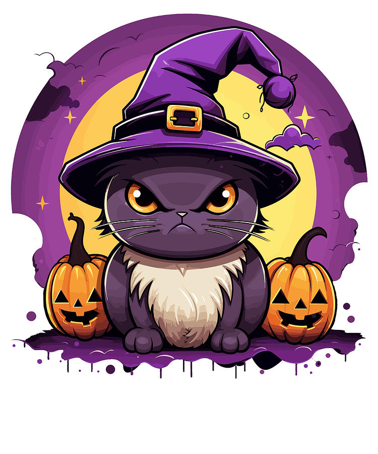Mean cats Halloween costume for cat owner Kawaii cat Digital Art by ...